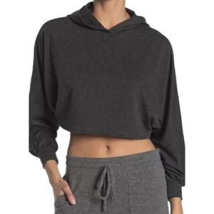 LUSH Long Sleeve Hooded Crop Top NWOT